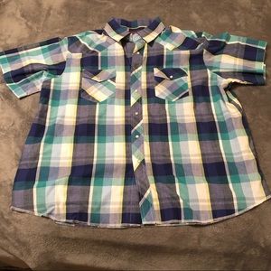 Wrangler Plaid Snap-Button Down Shirt